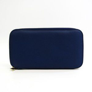 Valextra Women's Leather Long Wallet (bi-fold) Blue BF550538